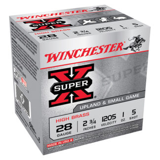 Winchester Super-X 28 Gauge 2.75 in, 1 oz #5 Lead Shot, High Brass, 25 Rounds