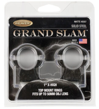 Weaver Grand Slam Ring Set 1" Extra High Matte Black Top Mount