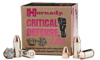 Hornady Critical Defense Lite 9mm Luger 100 Grain FTX Pink JHP, 25 Rounds
