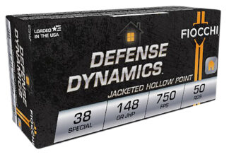 Fiocchi 38E Defense Dynamics .38 Special 148gr Jacketed Hollow Point 50 Rounds