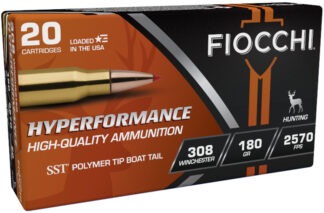 Fiocchi 308 Win 180 gr SST Hyperformance Hunting Ammo, 20 Rounds