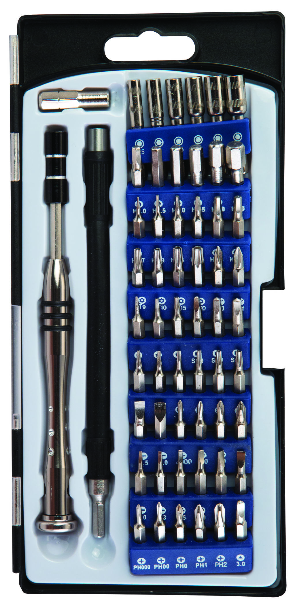 Wheeler Engineering Precision Micro Screwdriver Set, 58-Piece Chrome-Plated Steel Extendable Handle