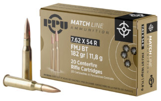 PPU PPM7 7.62x54R Match 182gr FMJ Ammunition, 20 Rounds