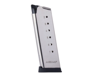 Mec-Gar 1911 Officer Magazine .45 ACP, Nickel, 7 Rounds with Buttplate