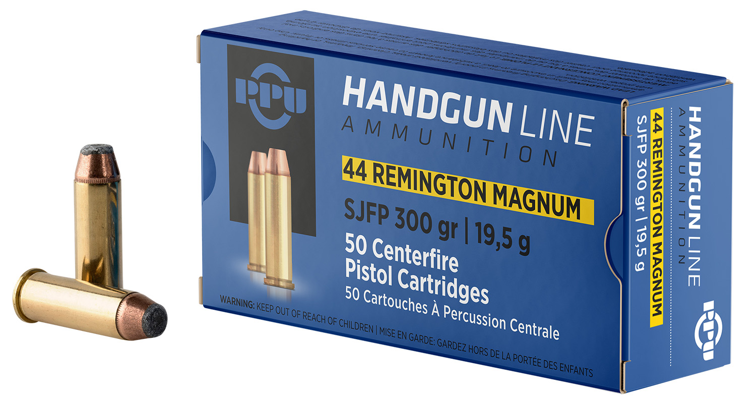 PPU PPH44MF .44 Magnum 300 gr Semi-Jacketed Flat Point, 50 Rounds