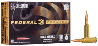 Federal Gold Medal 6.5 Creedmoor 130gr Berger Hybrid OTM Boat Tail, 20rd