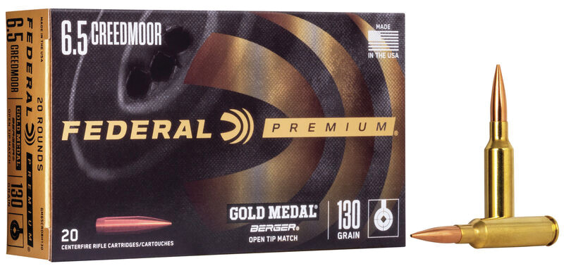 Federal Gold Medal 6.5 Creedmoor 130gr Berger Hybrid OTM Boat Tail, 20rd