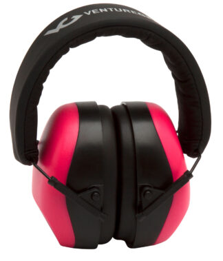 Pyramex Venture Gear V80 Over-the-Head Earmuffs, 26 dB NRR, Orange/Pink/Black, with 32 dB Foam Earplugs
