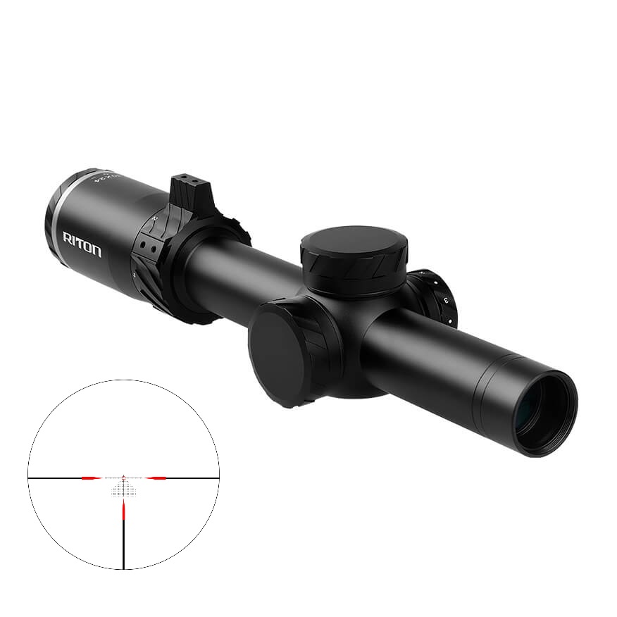 Riton 5 Tactix 1-10x24mm 3OT Illuminated Reticle FFP 30mm Black Rifle Scope