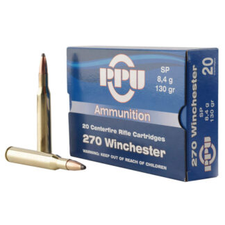 PPU .270 Winchester 130 Gr Soft Point Rifle Ammo, 20 Rounds Per Box