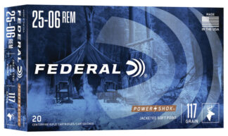 Federal Power-Shok .25-06 Remington 117 gr Jacketed Soft Point (Solid Base), 20 Rounds