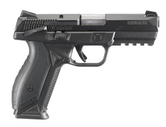 Ruger American Semi-Auto Pistol 9mm, 4.2 in Barrel, Black, Novak Sights