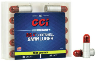 CCI Big 4 Shotshell 9mm Luger 45 Grain #4 Shot, 10 Rounds Per Box