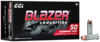 CCI Blazer .38 Special +P 158gr TMJ Ammunition, 50 Rounds Per Box