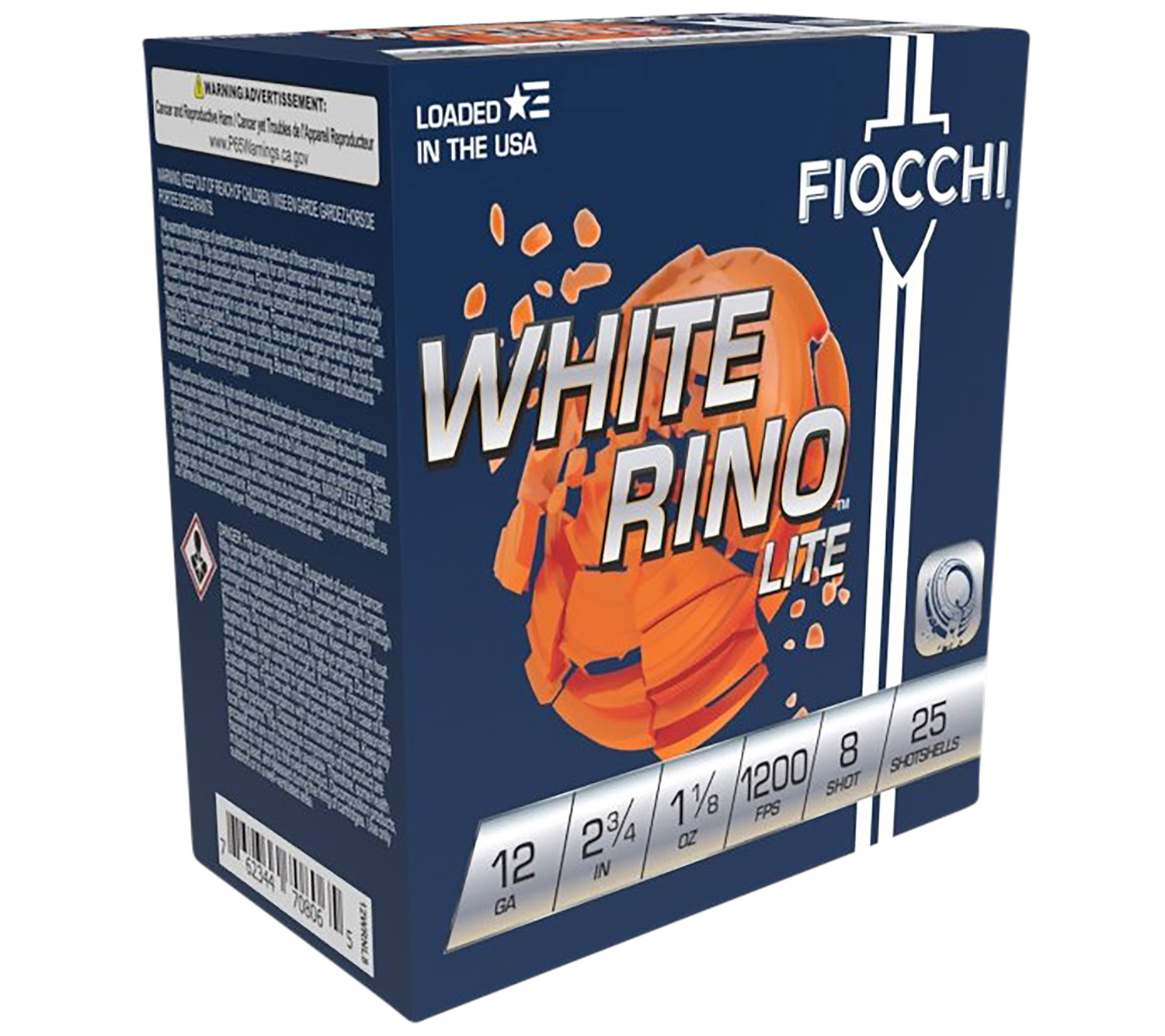 Fiocchi Exacta Target White Rino Lite 12 Gauge 2.75 in #8 Shot 1-1/8 oz 25 Rounds/Box