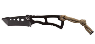 Diamondback Knifeworks SouthernGrind Vermin Tanto Point Knife, Black with Black Kydex Sheath