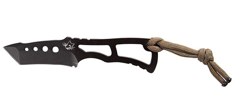 Diamondback Knifeworks SouthernGrind Vermin Tanto Point Knife, Black with Black Kydex Sheath