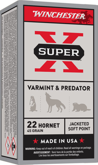 Winchester Super-X .22 Hornet 45 Grain Jacketed Soft Point, 50 Rounds Per Box