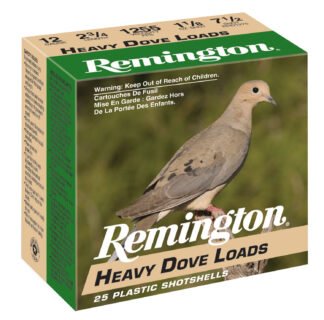 Remington Heavy Dove Loads 12 Gauge 2.75 in, 1 1/8 oz #7.5 Lead, 25 Rounds Per Box