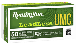 Remington UMC 40 S&W 180 gr Flat Nose Leadless, Enclosed Base, 50 Rounds Per Box