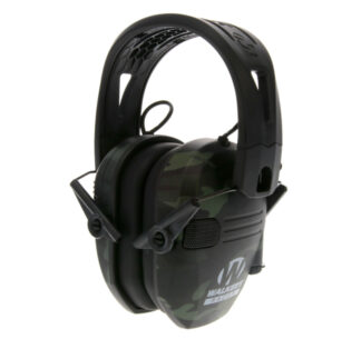 Walkers Razor Tacti-Grip Electronic Earmuff, Over the Head, Multicam Grey