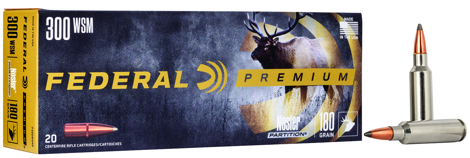 Federal Premium P300WSMB .300 WSM 180gr Nosler Partition Ammunition, 20 Rounds