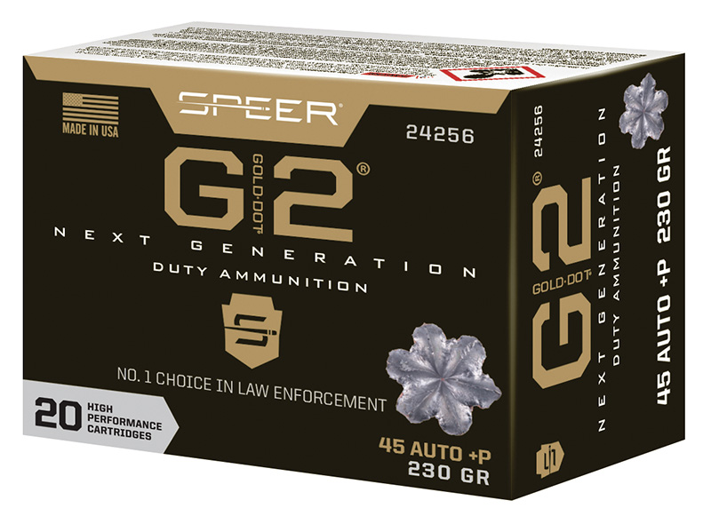 Speer Gold Dot G2 45 ACP +P 230-Grain Gold Dot Hollow Point, 20 Rounds