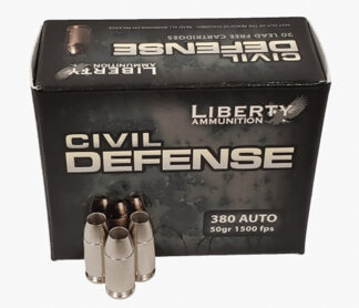 Liberty Civil Defense .380 ACP 50 gr Copper Monolithic Fragmenting Hollow Point 20rd Box