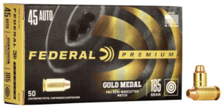 Federal Gold Medal .45 ACP 185gr FMJ Semi-Wadcutter Match (50-Round Box)