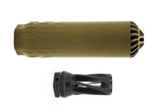 HUXWRX Flow 6K 6mm QD Suppressor FDE Cerakote
