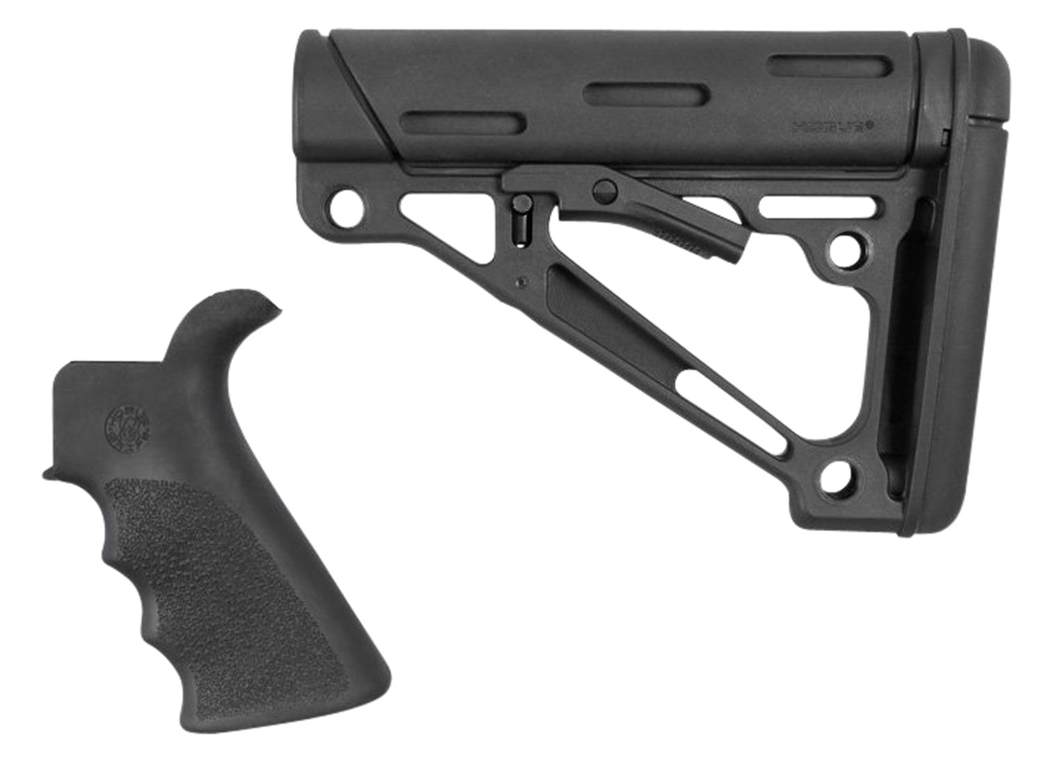Hogue OverMolded Collapsible AR-15/M16 Stock Kit, Black OverMolded Rubber Grip