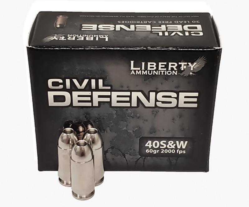 Liberty Civil Defense .40 S&W 60 gr Copper Monolithic Fragmenting Hollow Point, 20 Rounds