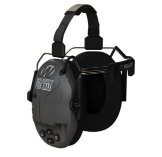 Walkers Firemax Electronic Earmuff, Behind the Neck, Rechargeable, Black Polymer