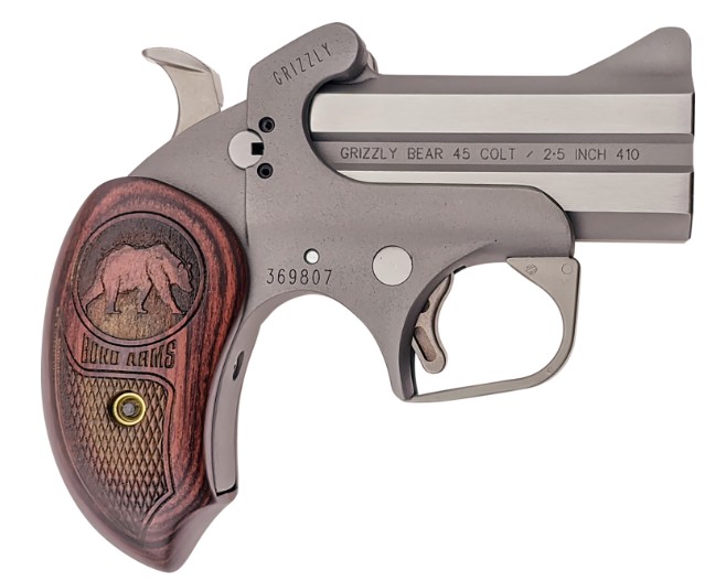 Bond Arms Grizzly Single Action .45 Colt/.410 Bore 3 in Barrel, Rosewood Rough Series Leather Holster