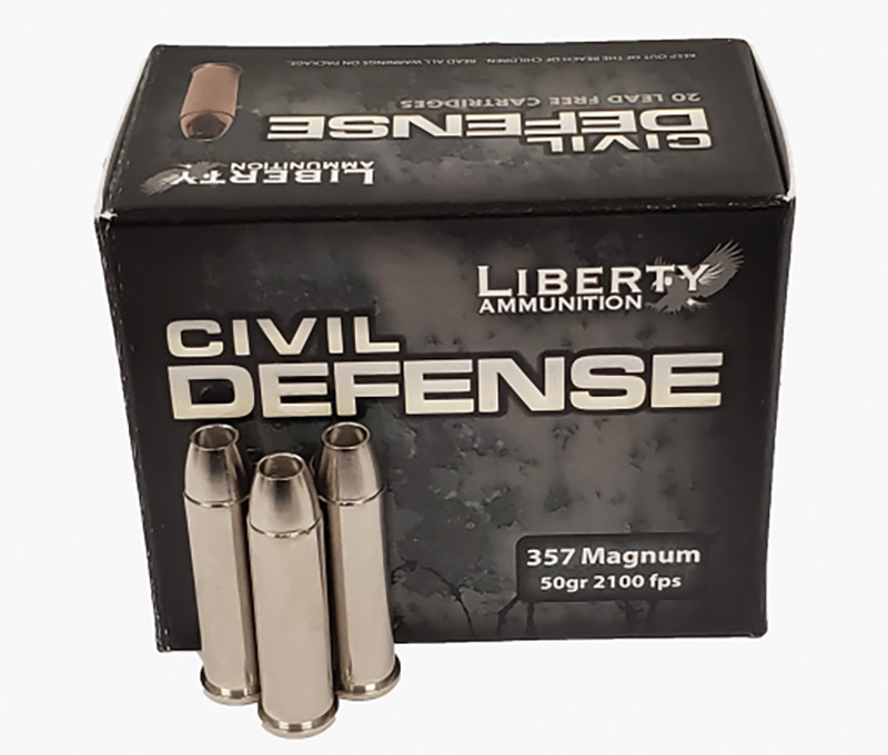 Liberty Civil Defense .357 Magnum 50 gr Copper Monolithic Fragmenting Hollow Point, 20 Rounds