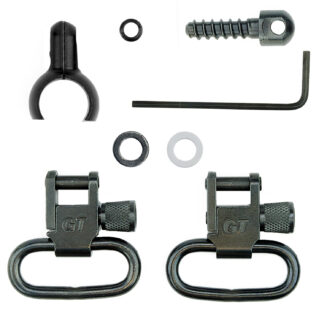 GrovTec GTSW46 Barrel Band Swivel Set for Shotgun 2-Piece Band, .800"-.850" Black Steel