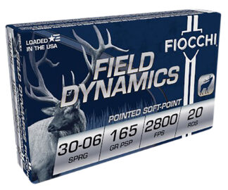 Fiocchi Field Dynamics .30-06 Springfield 165 Grain Pointed Soft Point Ammo, 20 Rounds