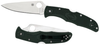 Spyderco Endura 4 Lightweight 3.75 in PlainEdge Folder Knife, VG-10 SS Blade, Green FRN