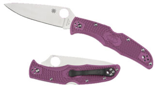 Spyderco Endura 4 Lightweight Folding Knife, 3.75" VG-10 SS Plain Edge (Purple FRN)