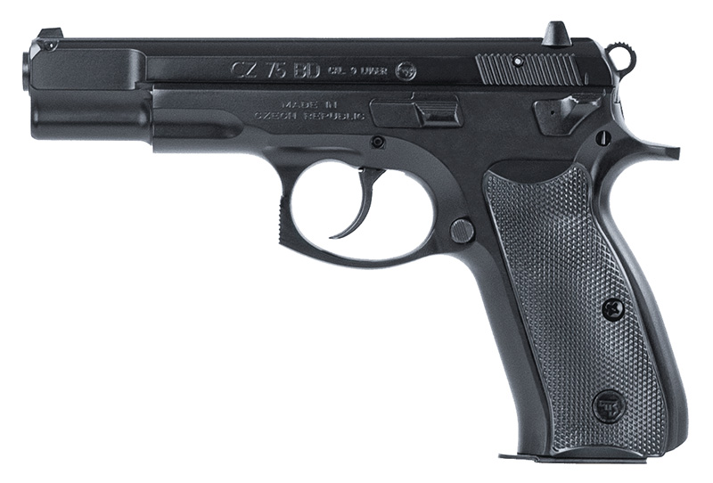 CZ-USA CZ 75 BD Double Action/Single Action 9mm Decocker Pistol, 4.6 in Barrel, Black Fixed Sights