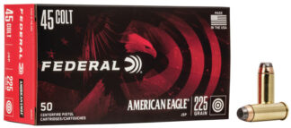Federal American Eagle .45 Long Colt 225 Grain Jacketed Soft Point Ammo, 50 Rounds