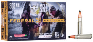 Federal Premium .308 Win 165 gr Trophy Copper Rifle Ammunition, 20 Rounds Per Box
