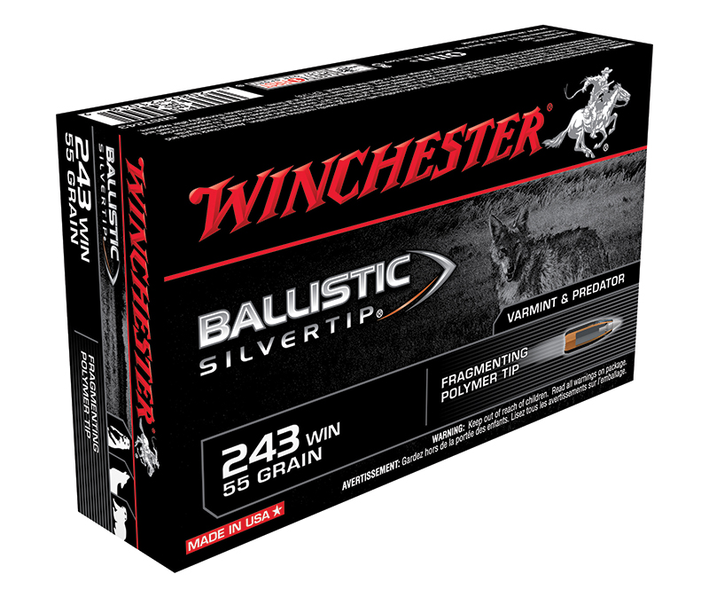 Winchester BallisticST .243 Winchester 55gr Silvertip Fragmenting Polymer Tip 20-Round Box