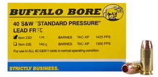 Buffalo Bore 23D20 .40 S&W 125 gr Barnes TAC-XP Standard Pressure 20-Round