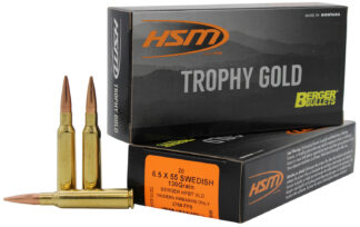 HSM Trophy Gold Extended Range 6.5X55 Swedish 130 gr Berger VLD 20 Rounds