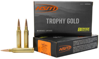 HSM Trophy Gold 7mm Remington Magnum 168 gr Berger VLD Match HPBT, 20 Rounds