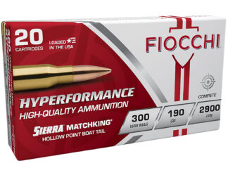 Fiocchi 300WMMKE .300 Winchester Magnum 190 Gr BTHP Sierra MatchKing 20-Round Brass
