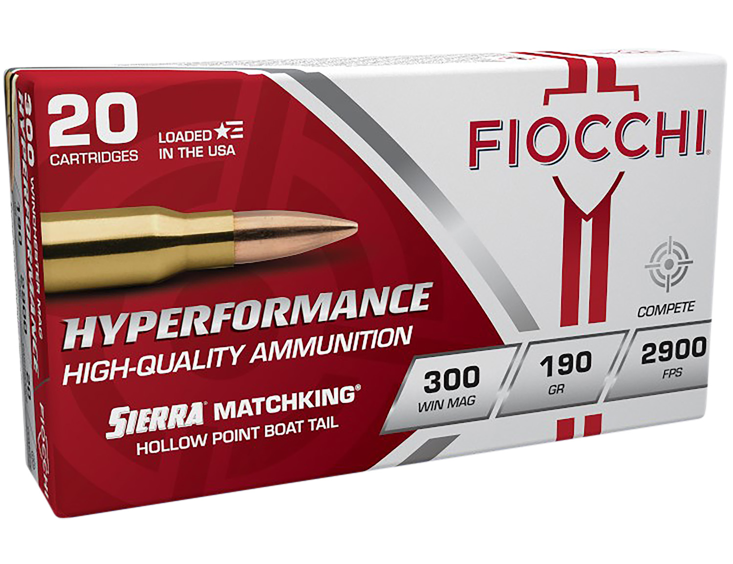 Fiocchi 300WMMKE .300 Winchester Magnum 190 Gr BTHP Sierra MatchKing 20-Round Brass