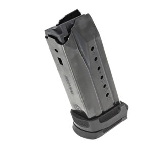 Ruger Security-9 Compact 9mm 15-Round Magazine with Polymer Adapter, Black Oxide Steel
