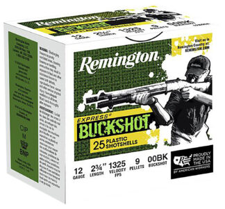 Remington Express 12 Gauge 2.75 in #00 Buckshot, 25 Rounds Per Box